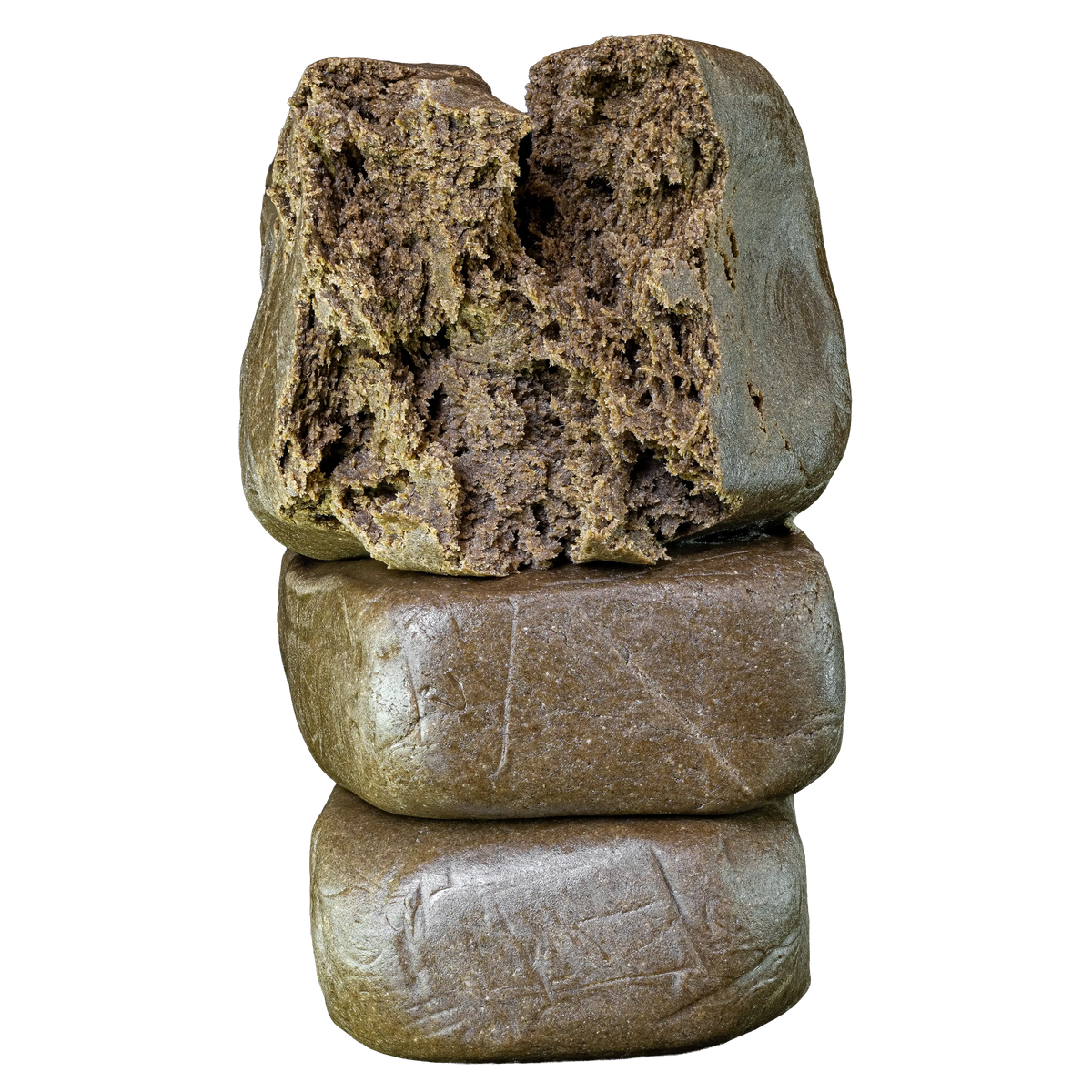 Bubble Hash con superficie esterna pressata e centro poroso ricco di tricomi